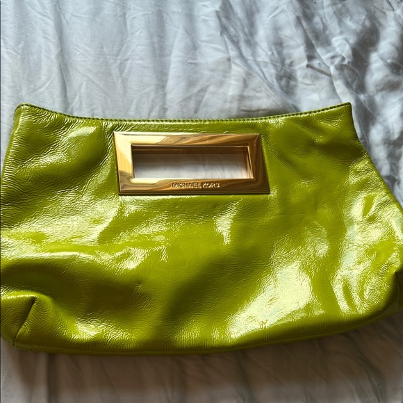 Michael Kors Chartreuse Clutch with Gold Accents - Picture 9 of 17